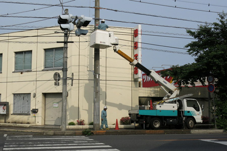 下館駅南の電気工事 [2014年6月10日撮影]