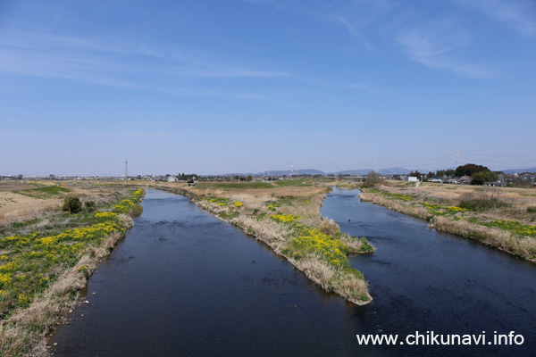 勤行川と小貝川の合流 [2016年3月31日撮影]