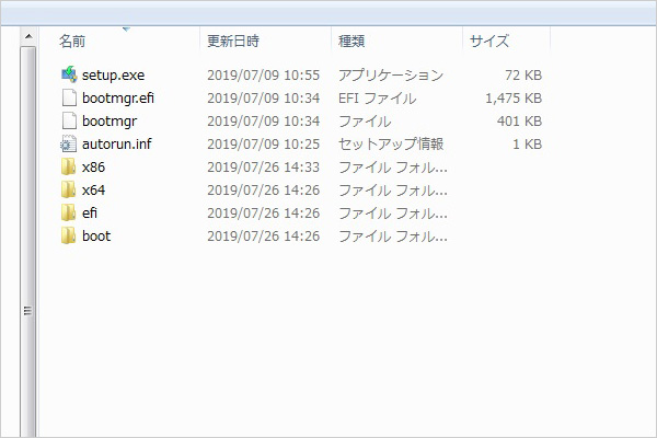 USBフォルダの中身