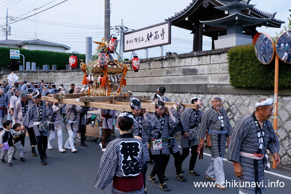 下館祇園まつり　妙西寺の側を通る姫神輿 [2023年7月27日撮影]