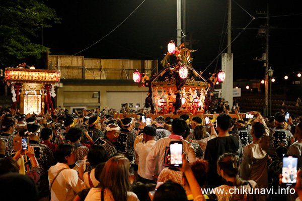 下館祇園まつり　万燈神輿と明治神輿と姫神輿のどっこい [2023年7月27日撮影]