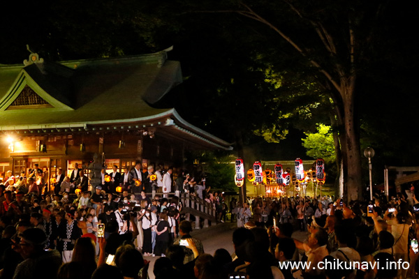 下館祇園まつり　神社境内を３周するお宮入り [2023年7月29日撮影]