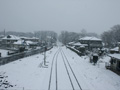 大雪の大田郷駅周辺