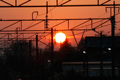 新治駅からの夕日