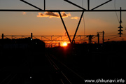 新治駅からの夕日